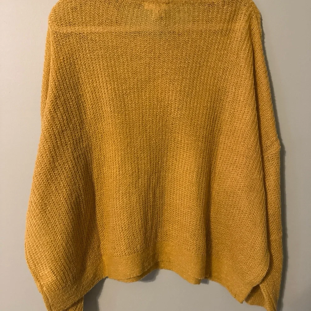 Elegant Sun Burnt Yellow V-Neck Sweater for Women - Picture 2 of 7